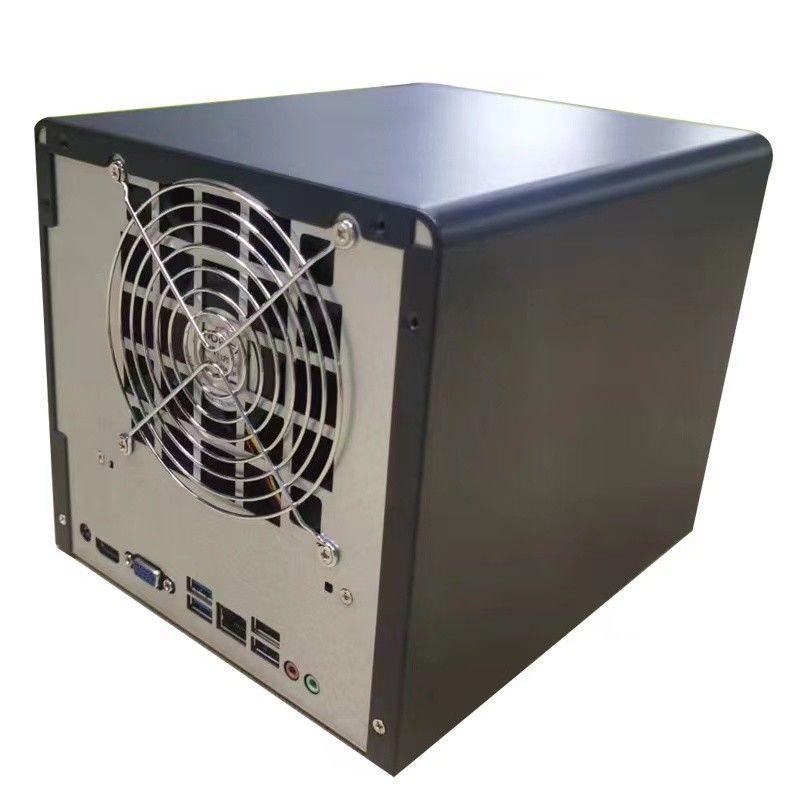 Lapisan Nas Storage Server Chassis Rumah tangga 4 Bay Computer Case Panel paduan aluminium