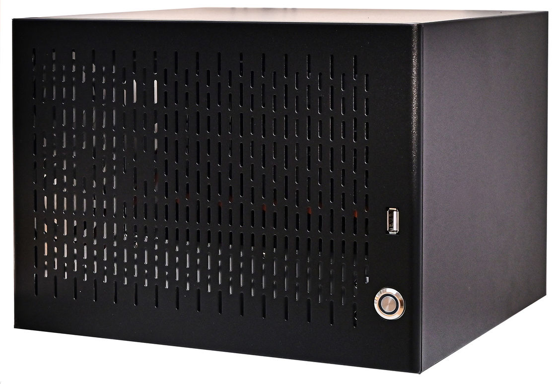 6 Bay Household NAS Storage Server Chassis dengan Black Aluminium Alloy Panel Enclosure